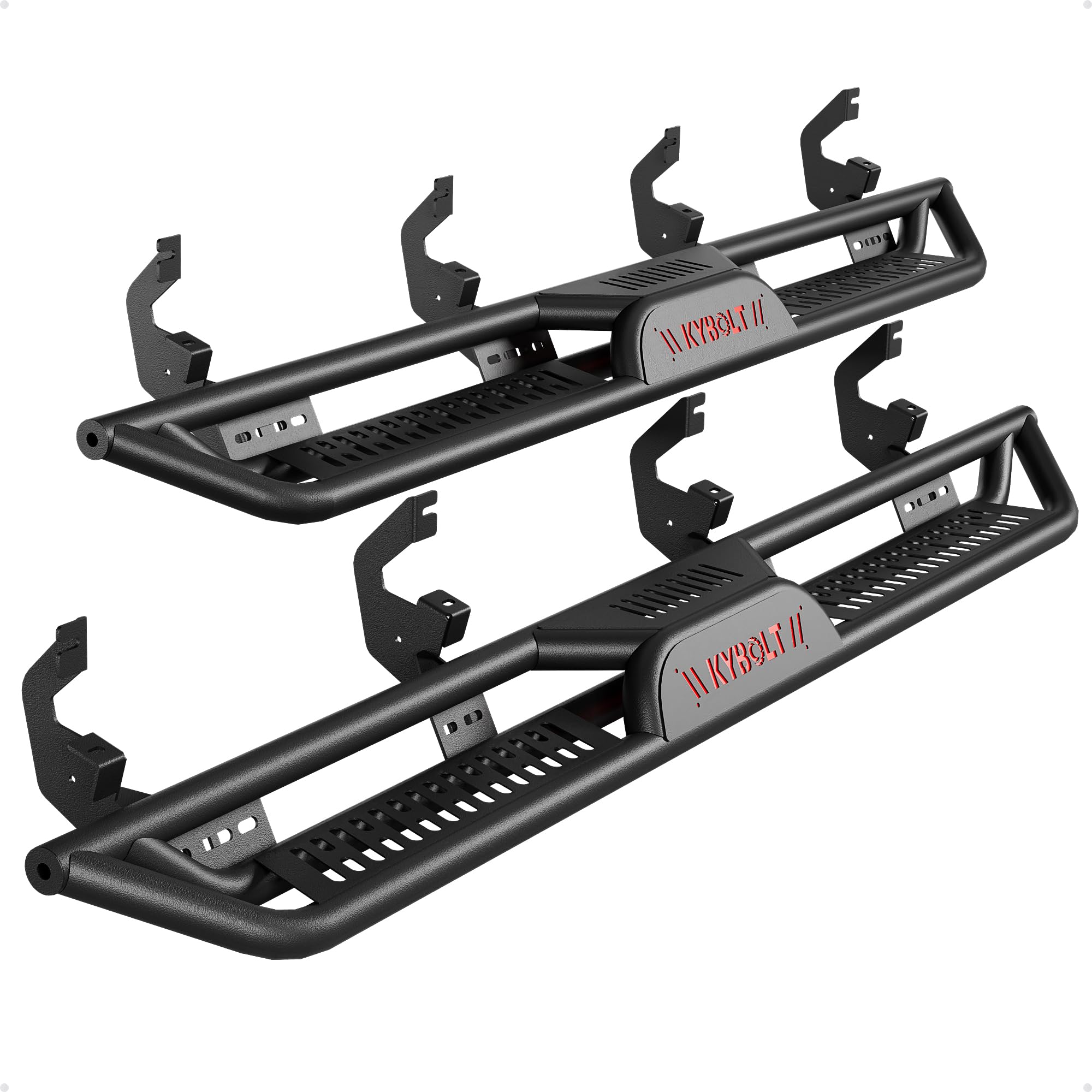 6" Two-Step Running Boards for 2015–2024 Chevy Colorado/Canyon Crew Cab, Side Steps with Dual Step Design, All-Metal Steel