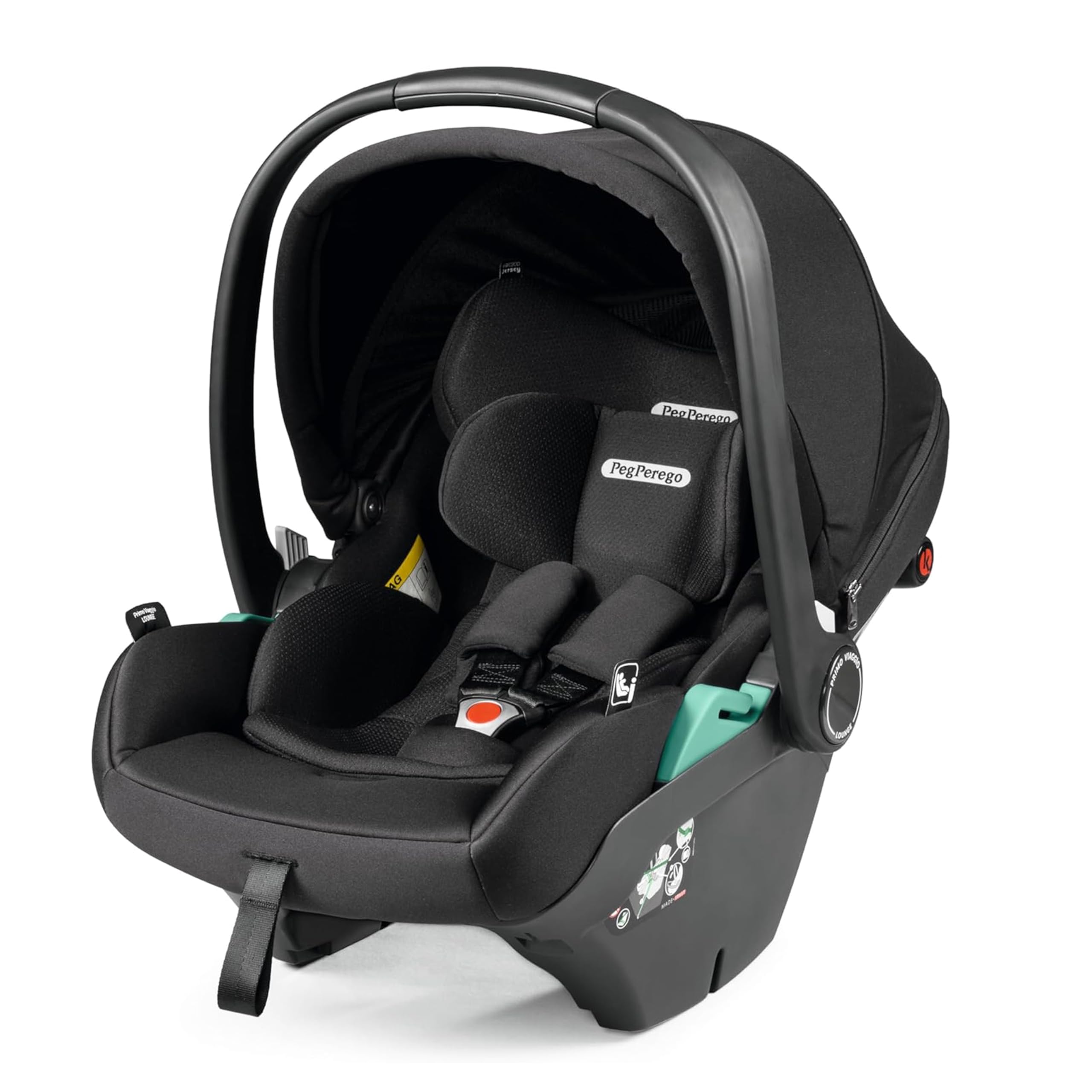 PEG Primo Viaggio Lounge Silla de Coche i-Size Recién Nacido Reclinable, 40-87 cm, 0-15 meses, 0-13 kg, Capota UPF 50+, Protecciones Laterales, Compatible con Cochecitos PEG, Onyx