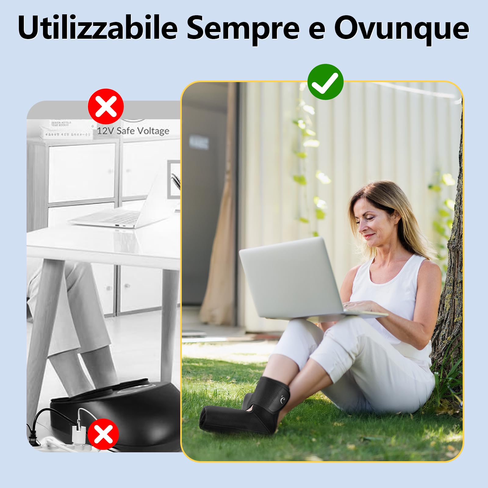 Comfytemp Wireless Massaggiatore Piedi Circolazione, Allevia la Fatica, Massaggio Airbag Portatile, Controllo Tramite App Fai Da Te, Funzione Riscaldante, Adatto per Caviglie e Piante,Regali per Papà