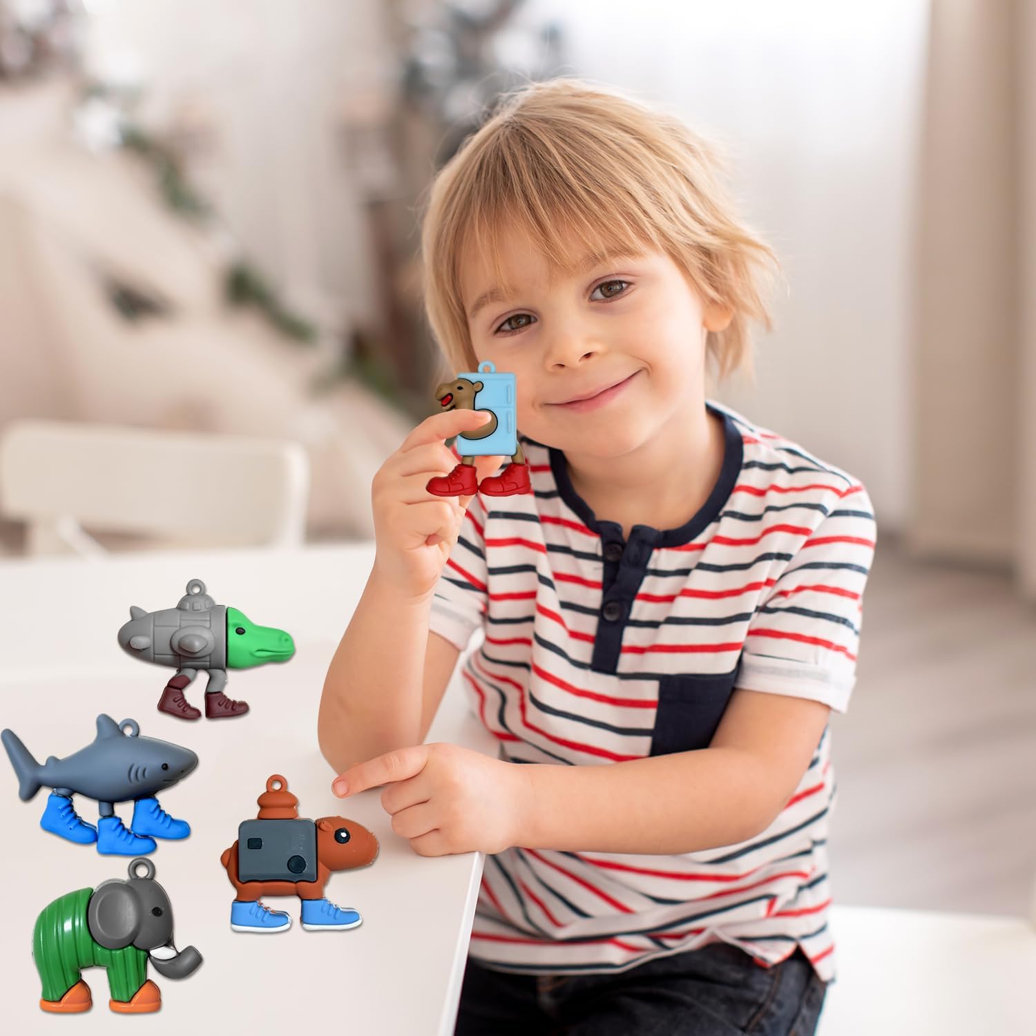 24PCS Italian Brainrot Action Figure,Tralalero Tralala Figures Toys,Brainrot Meme Shark Collectible Animals Figurine Doll Gifts for Fans