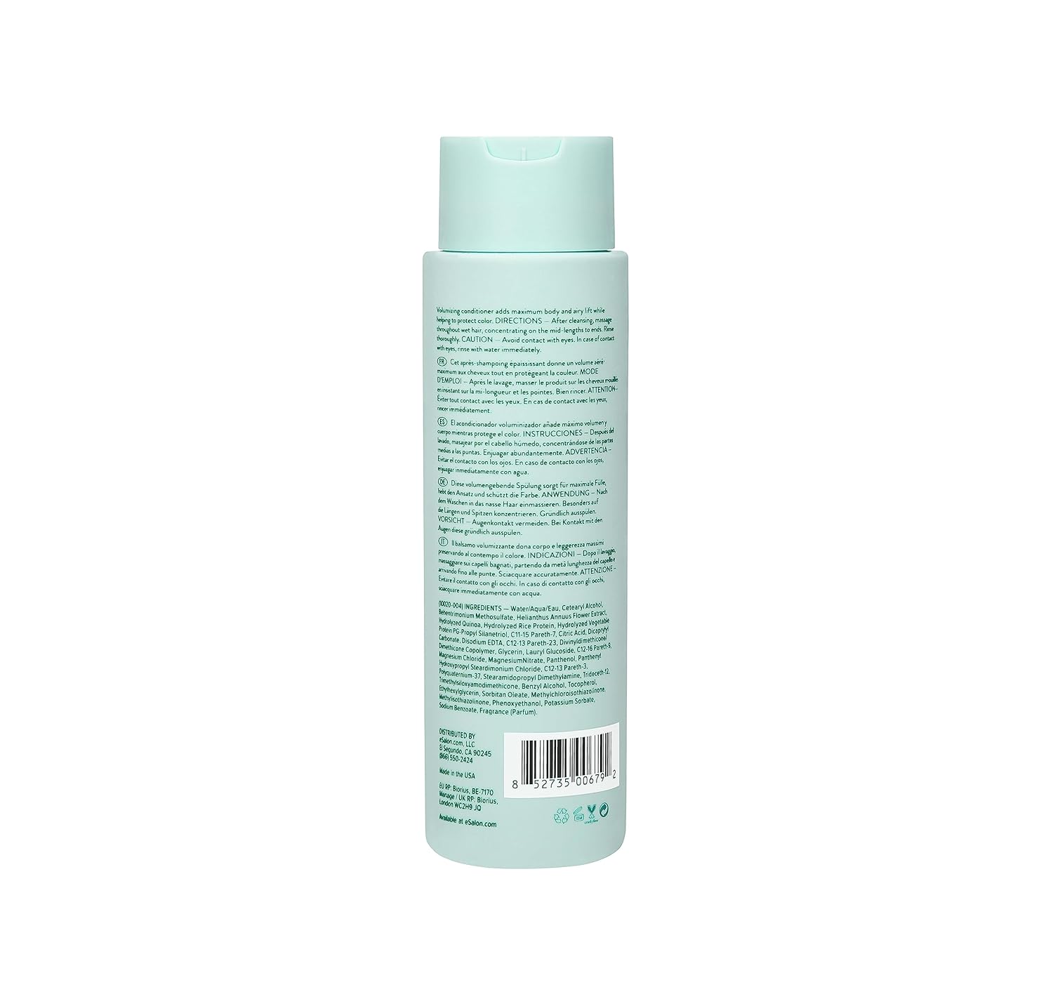 eSalon Hair Volume Conditioner, 9 fl oz, Cruelty-Free, Paraben-Free, Adds body to hair