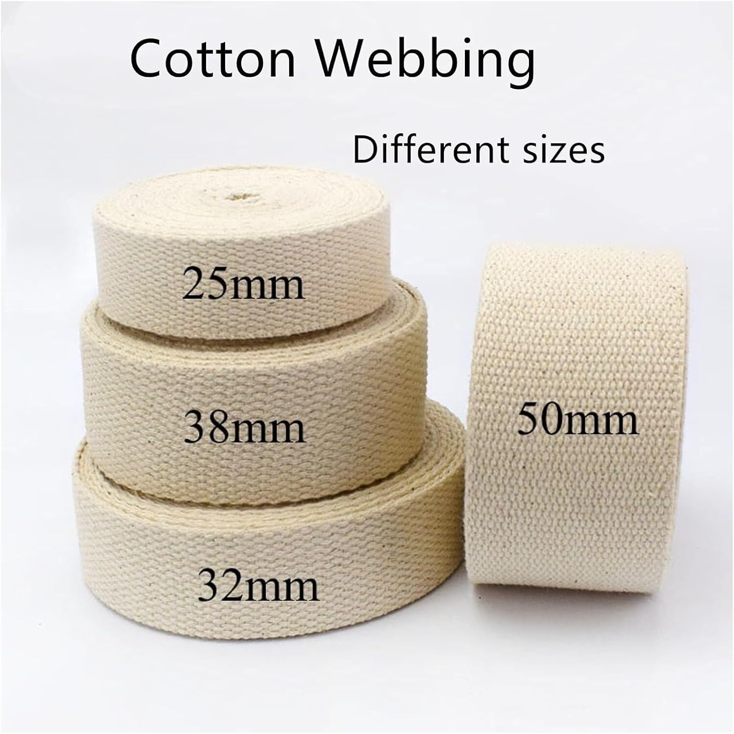 Webbing Strap，Nylon Webbing Strap, Cotton Webbing Straps for Bags,Heavy-Duty Webbing for Backpack Belt Strapping Bias Binding Tapes,10 Yards/lot(Color:Wit, Size : 20MM) ( Color : Beige , Size : 50MM )