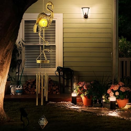 Miniatura 6 de Campanillas de viento solares Moon Fairy para exteriores, regalo de jardinería para todo padrastro, abuelo, marido, mamá, mujer, abuela, hija, tía,