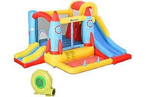 Outsunny Kids Bouncy Castle with Slide