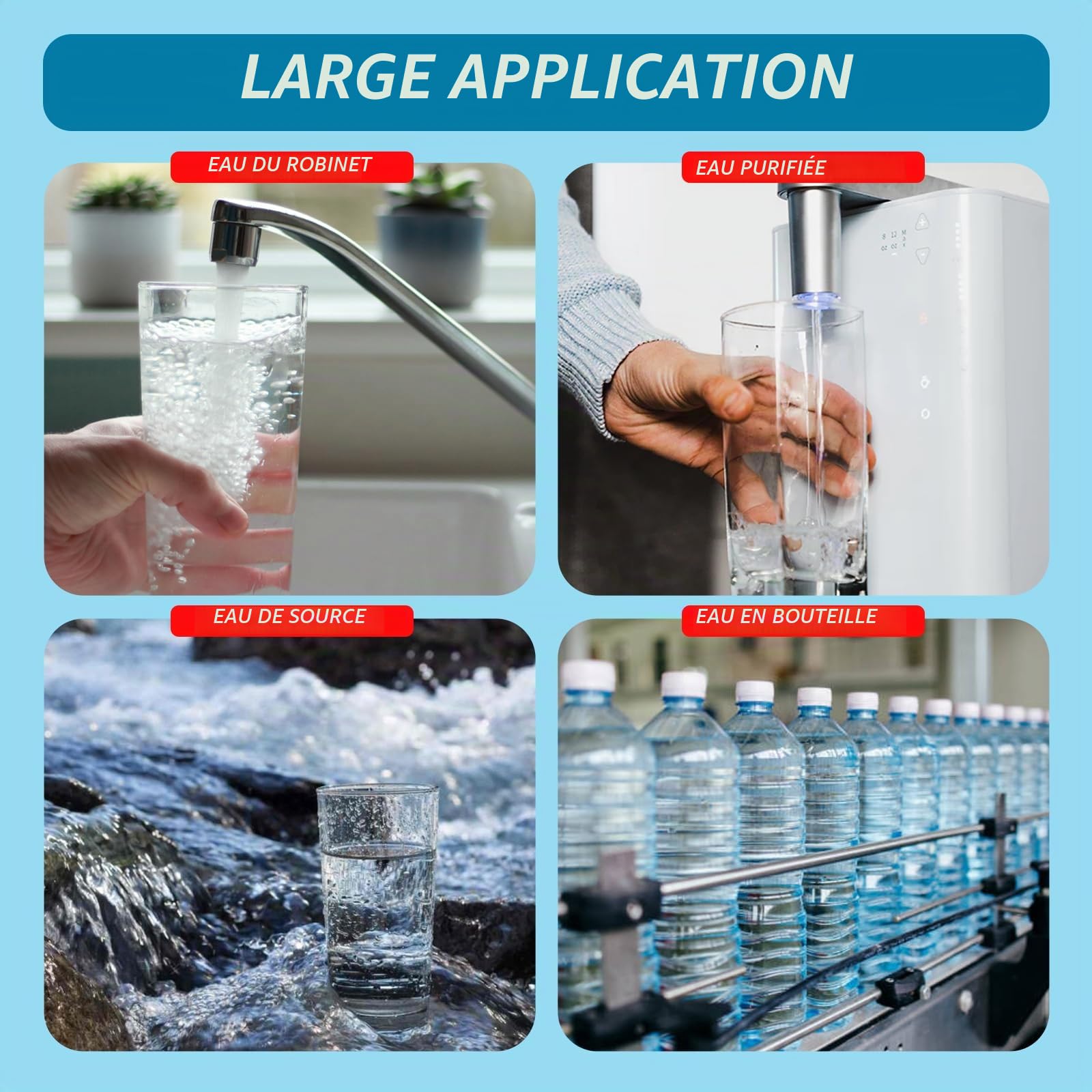 Eau Qualité Mètre 6 en 1 Paramètres DCO, COT, UV275, TDS, EC et Température Couleur Écran Afficher Rétroéclairage Indicateur Imperméable Eau Test Trousses avec Intelligent Notation Mode