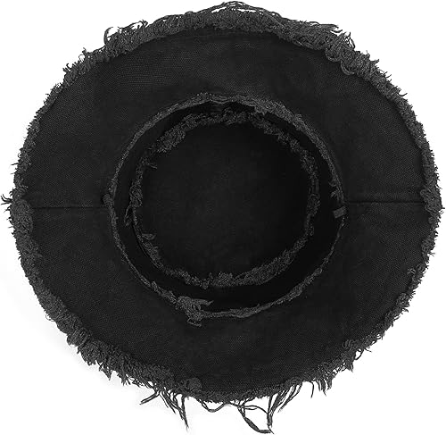 Miniatura 3 de Zylioo Sombreros de pescador deshilachados 2XLXLL, MSXS, con borlas, 2 en 1, lindo sombrero de pesca con flecos, cabezas pequeñas