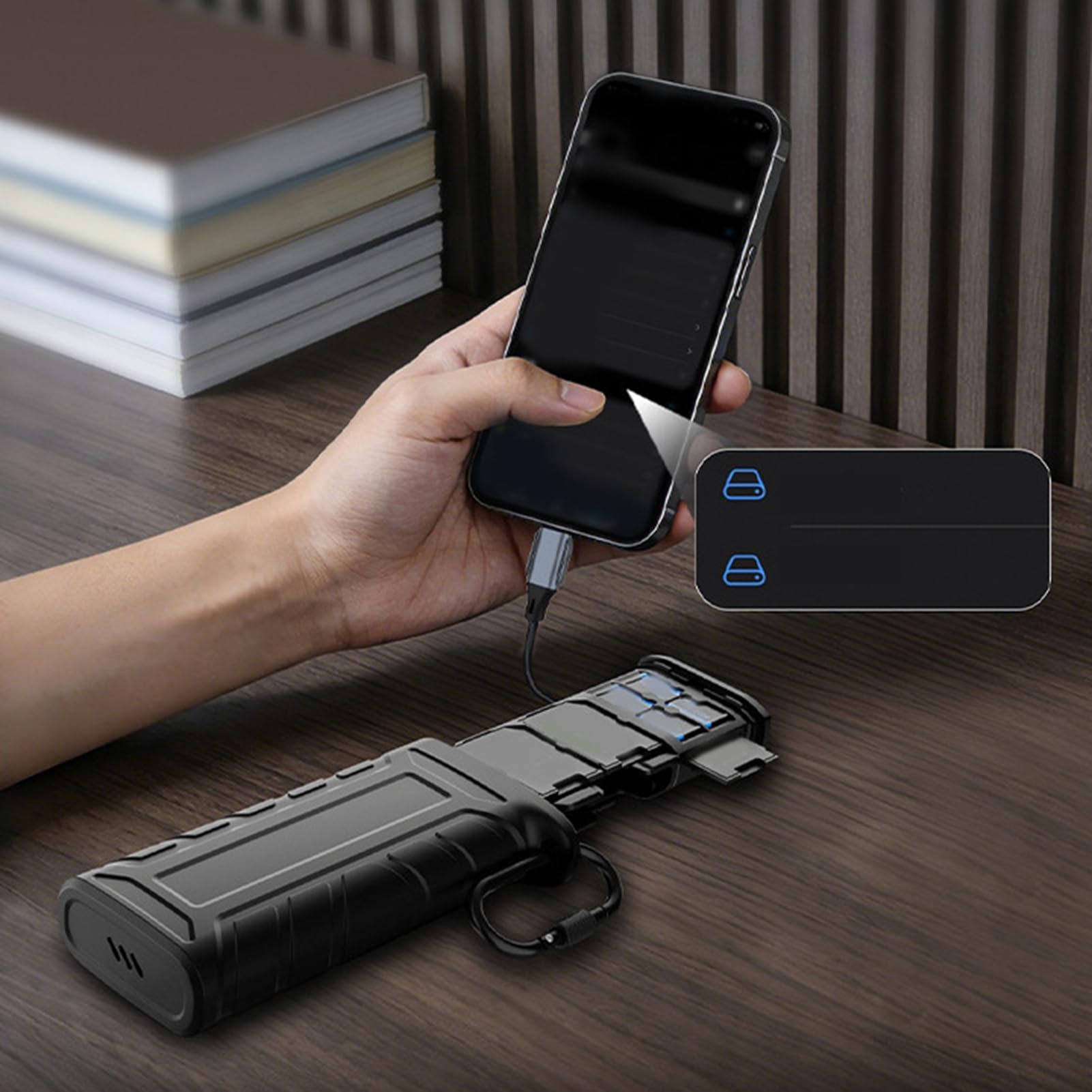 Fabater Lector de Tarjetas de Alta Velocidad de Múltiples Funciones con USB 3.2 Tipo C para Teléfonos Inteligentes Viajes 6 Tarjetas de Memoria Interfaz Dual
