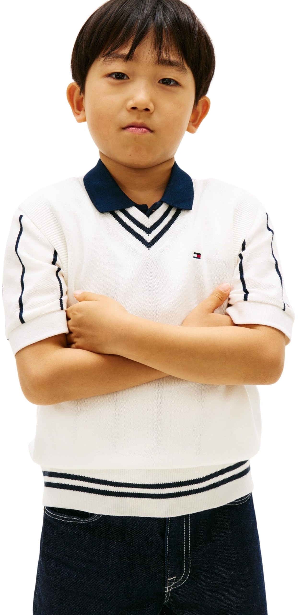 Tommy Hilfiger Varsity Rib V-Neck Vest Kb0kb10426 Suéteres Niños (Pack de 1)