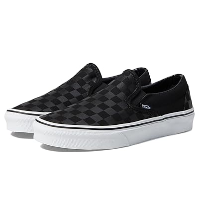 Vans Classic Slip On Checkerboard Skate Shoes (Checkerboard) Black/Black