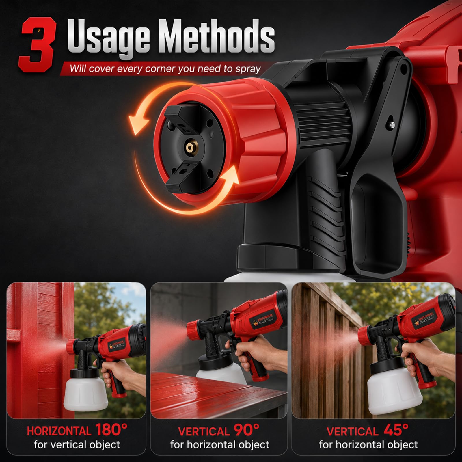 Pistolet à Peinture Électrique sans Fil avec 2 batteries de 4000 mAh