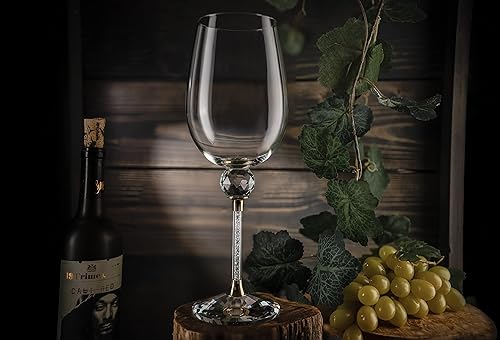 Miniatura 5 de Copas de vino con diamantes de imitación de diamantes de imitación de 16 onzas, juego de 2 copas de vino espumoso de 10 pulgadas de alto, copas de