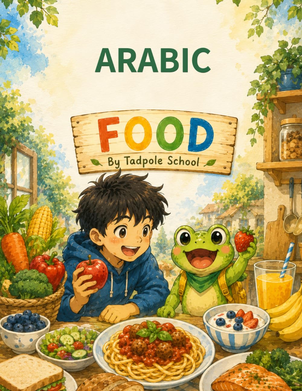 Arabic Food Activity Book: Coloring, Tracing, Word Search, Mazes and Puzzles - First Arabic Words for Kids Ages 3-7