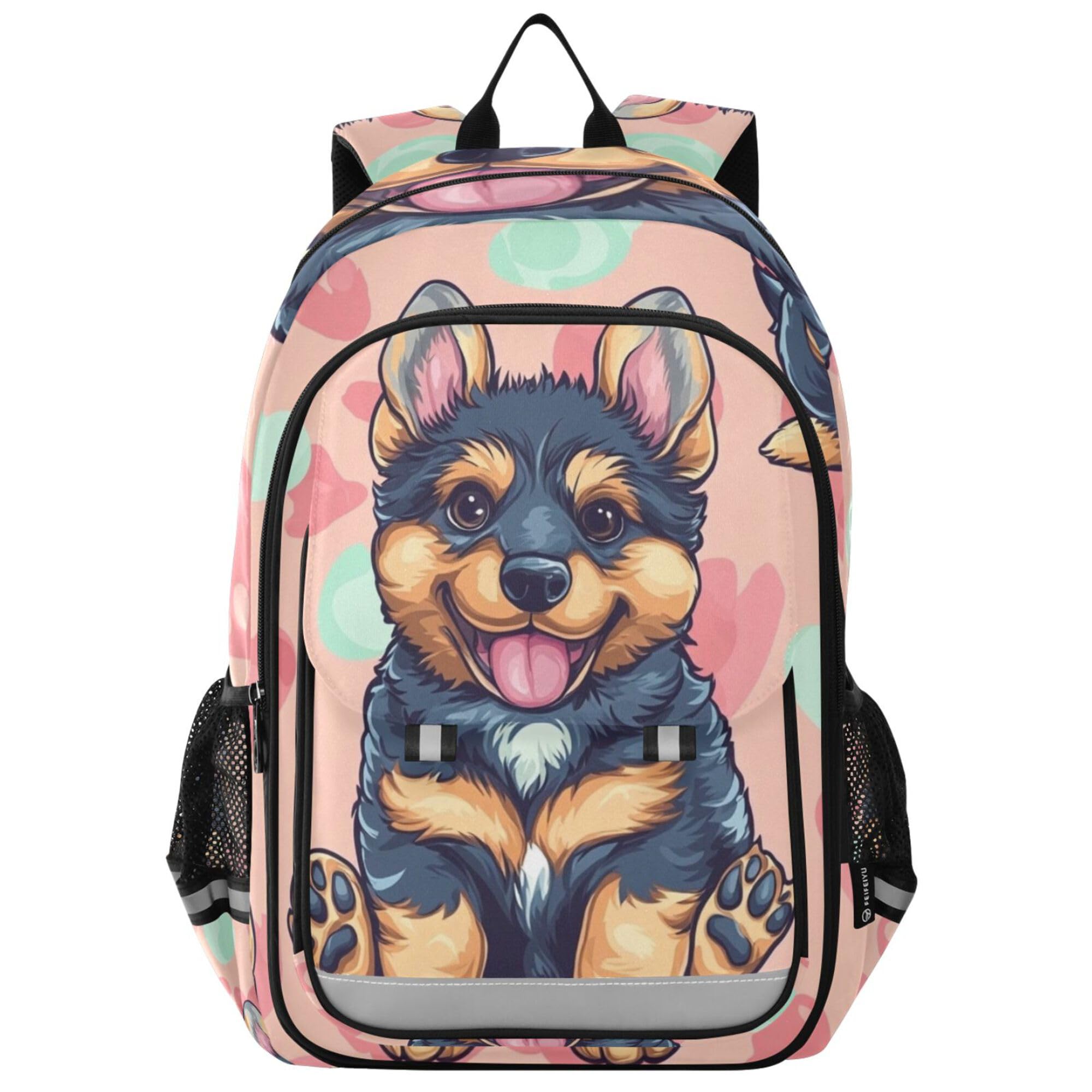 Glaphy Cute German Shepherd Dog Backpack Lightweight Daypack Laptop Backpack School Bookbag