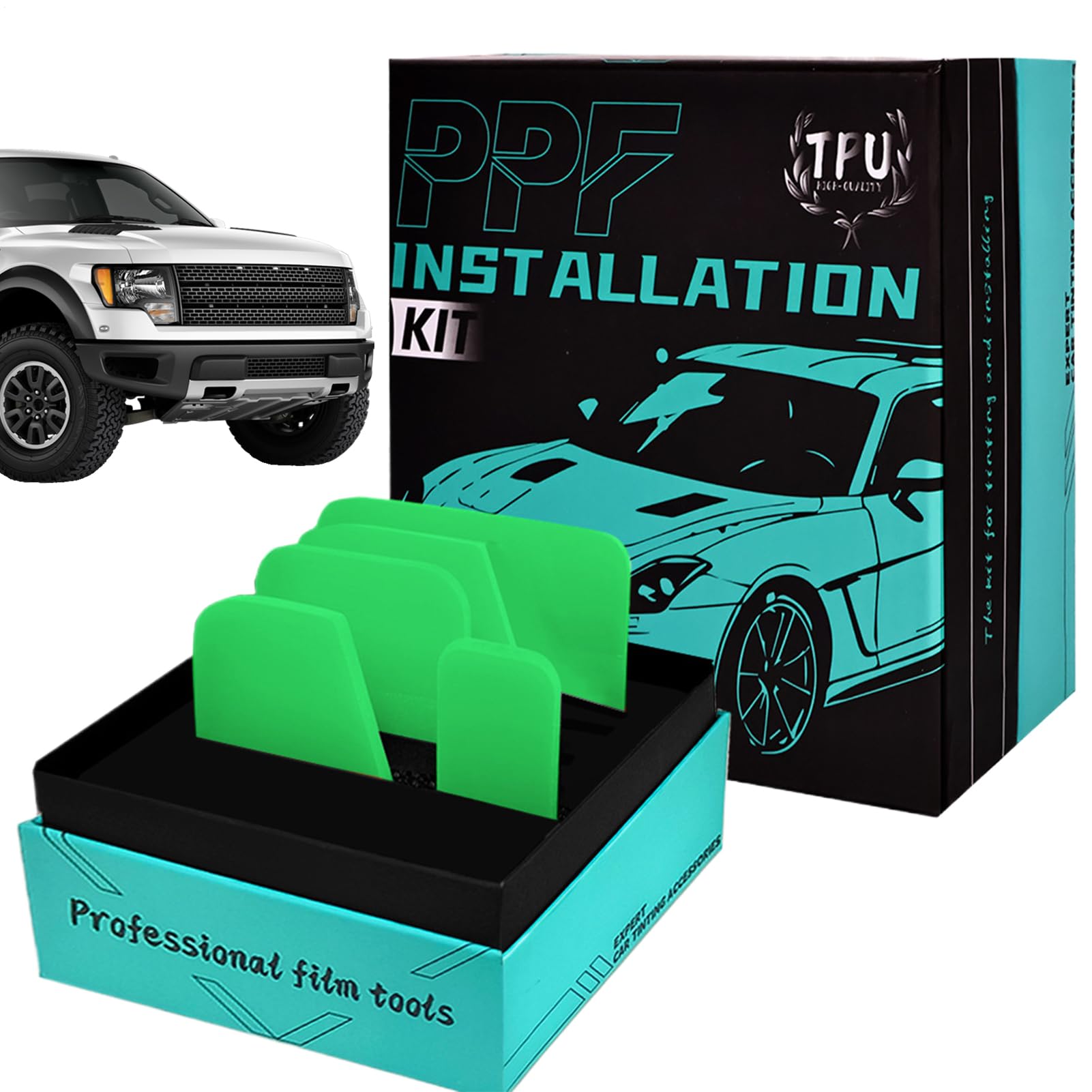 Raclette pour film vitrage et grattoir de protection pour voiture