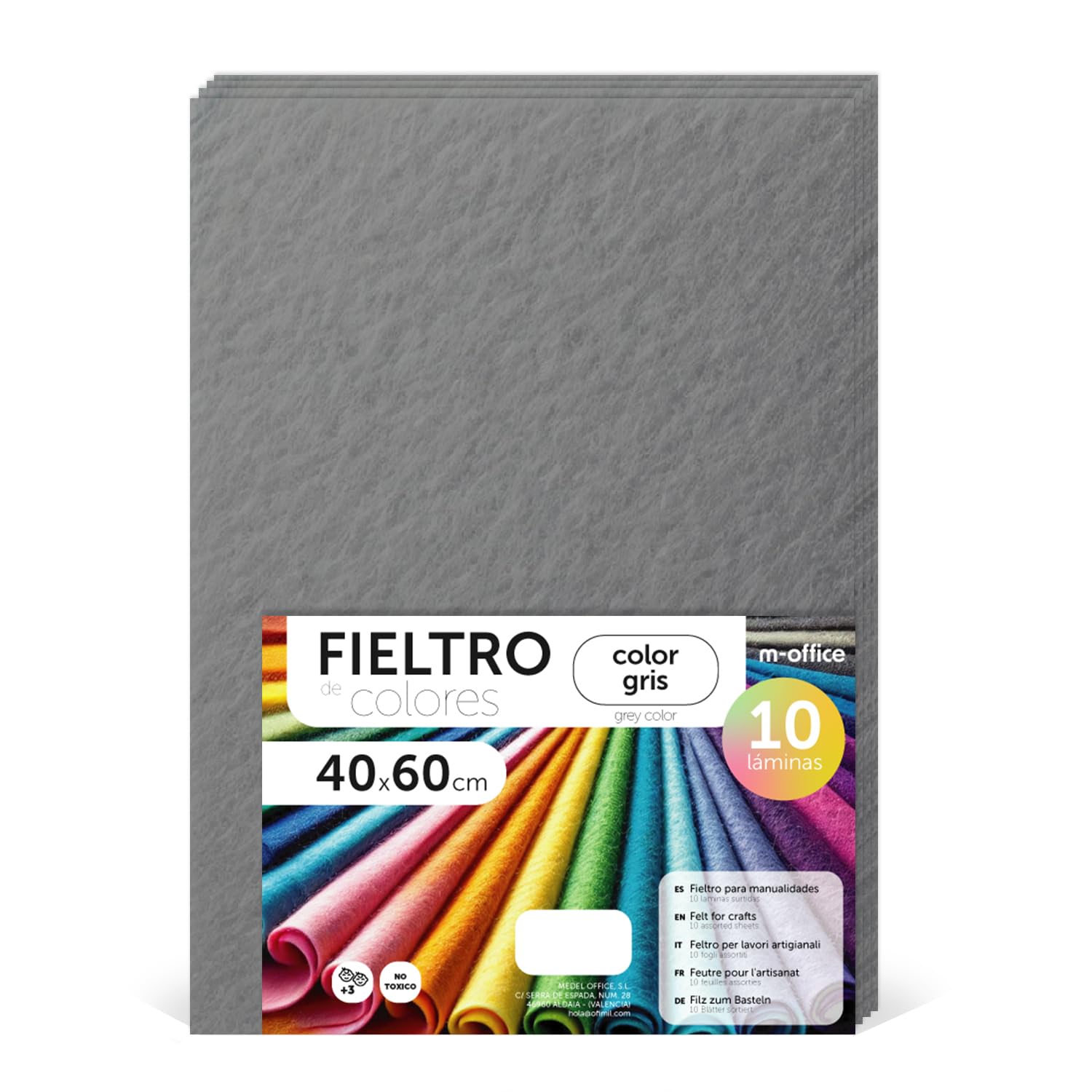 Fieltro para Manualidades, Fieltro de Colores, Suave y Flexible, Material para Costura, Telas Patchwork, Ideal para proyectos DIY, artesanía o decoración, 20x30cm - m-office (rojo, 10 uds) — view 52