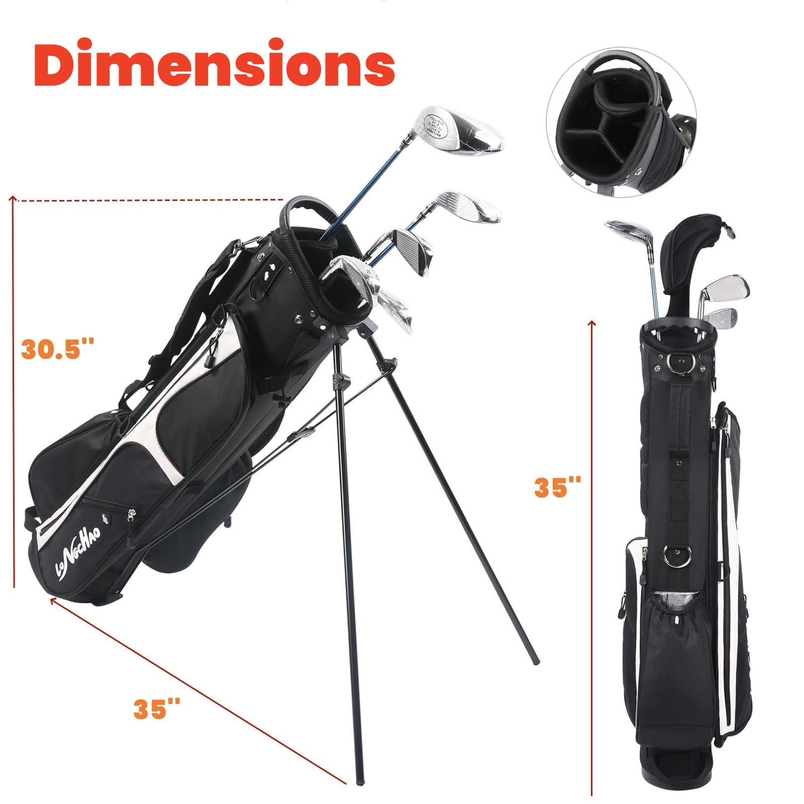 Amazon.co.jp: LONGCHAO Men's Golf Bag Stand Lightweight Sunday