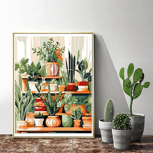 Miniatura 3 de igoodom Kit de pintura de calavera por números para adultos, pintura por números para adultos, flor de calavera, pintura al óleo, pinturas acrílicas