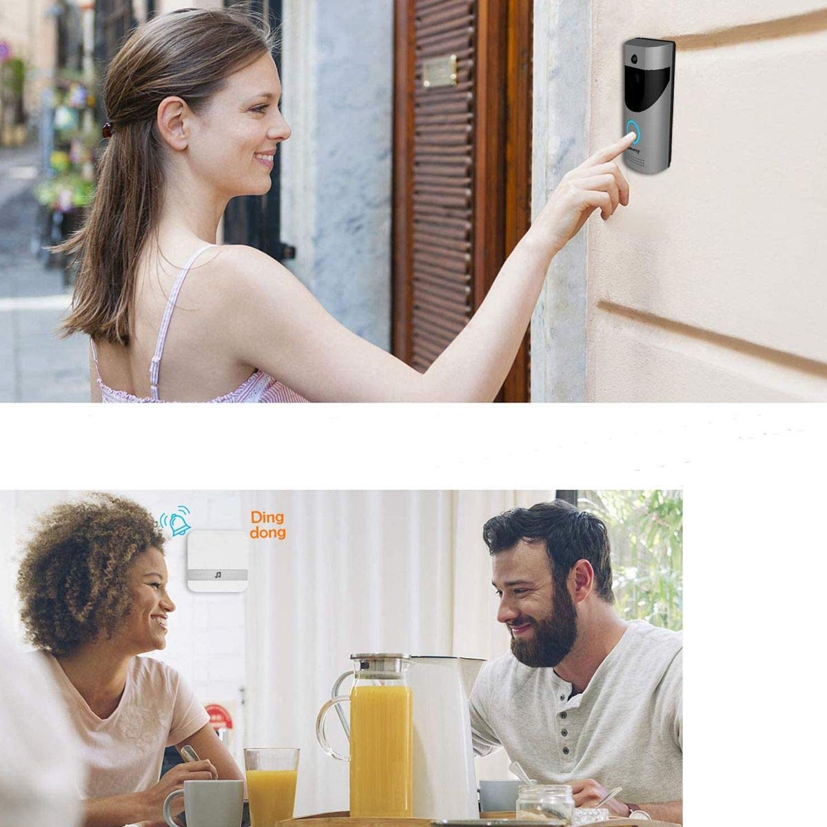 MILLARCO Timbre de Video, IP33 Resistente al Agua para Exteriores Video Door Bell 720P HD WiFi cámara de vigilancia con batería, vídeo en Tiempo Real, conversación bidireccional y aplicación de