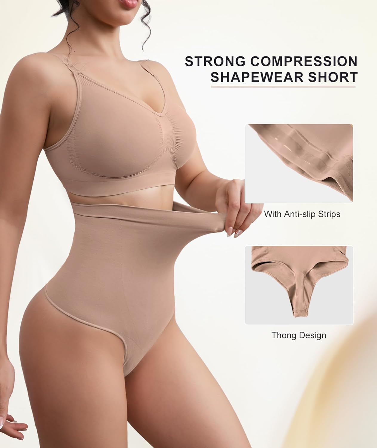 Tummy Control Thong Shapewear for Women Seamless Body Shaper Panties High Waisted Shaping Underwear - Image 2