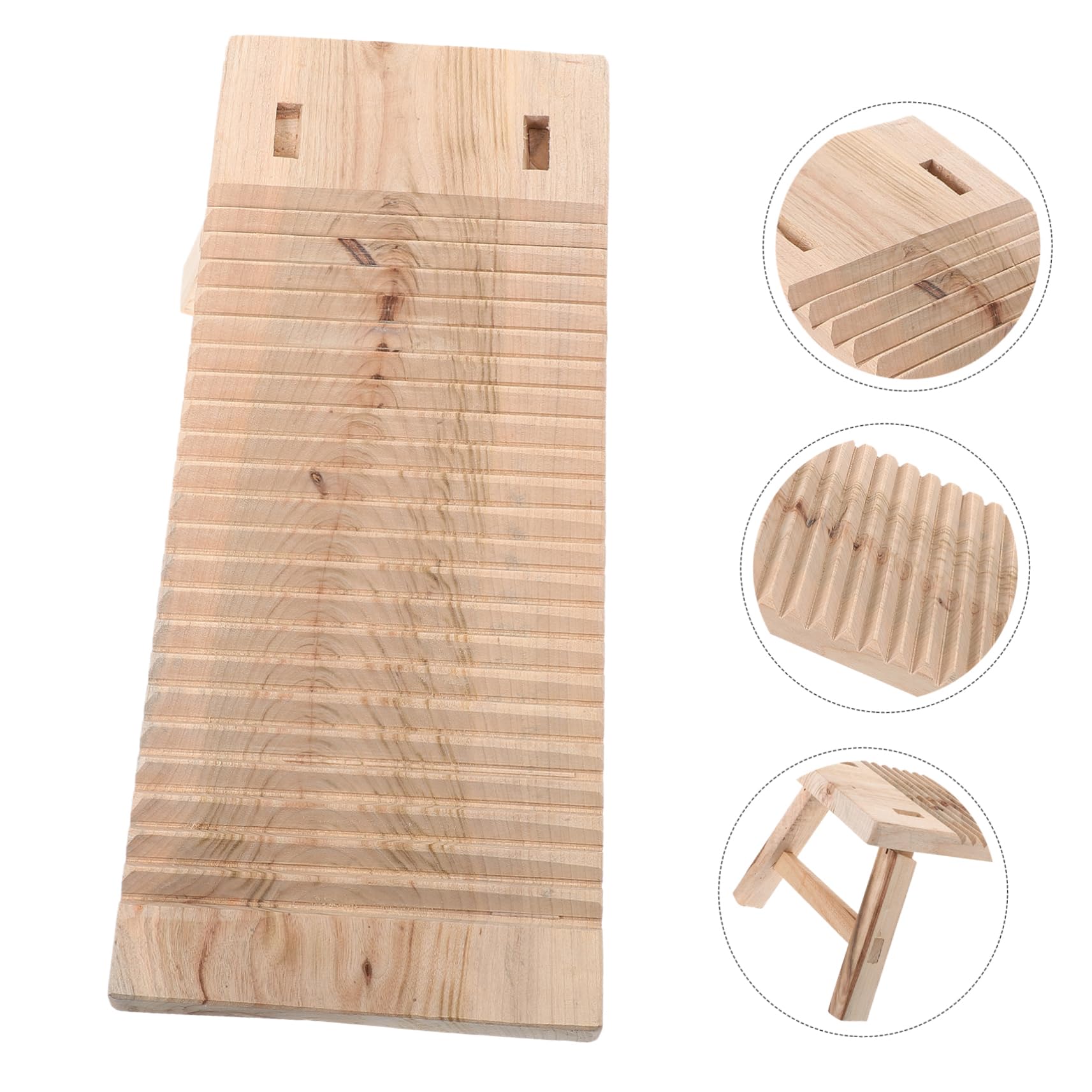 VOSAREA Asse per Lavatoio in Legno Massello Superficie Antiscivolo e Design Creativo, Tavola Lavapanni Robusta e Liscia per Vestiti Delicati e Pannolini