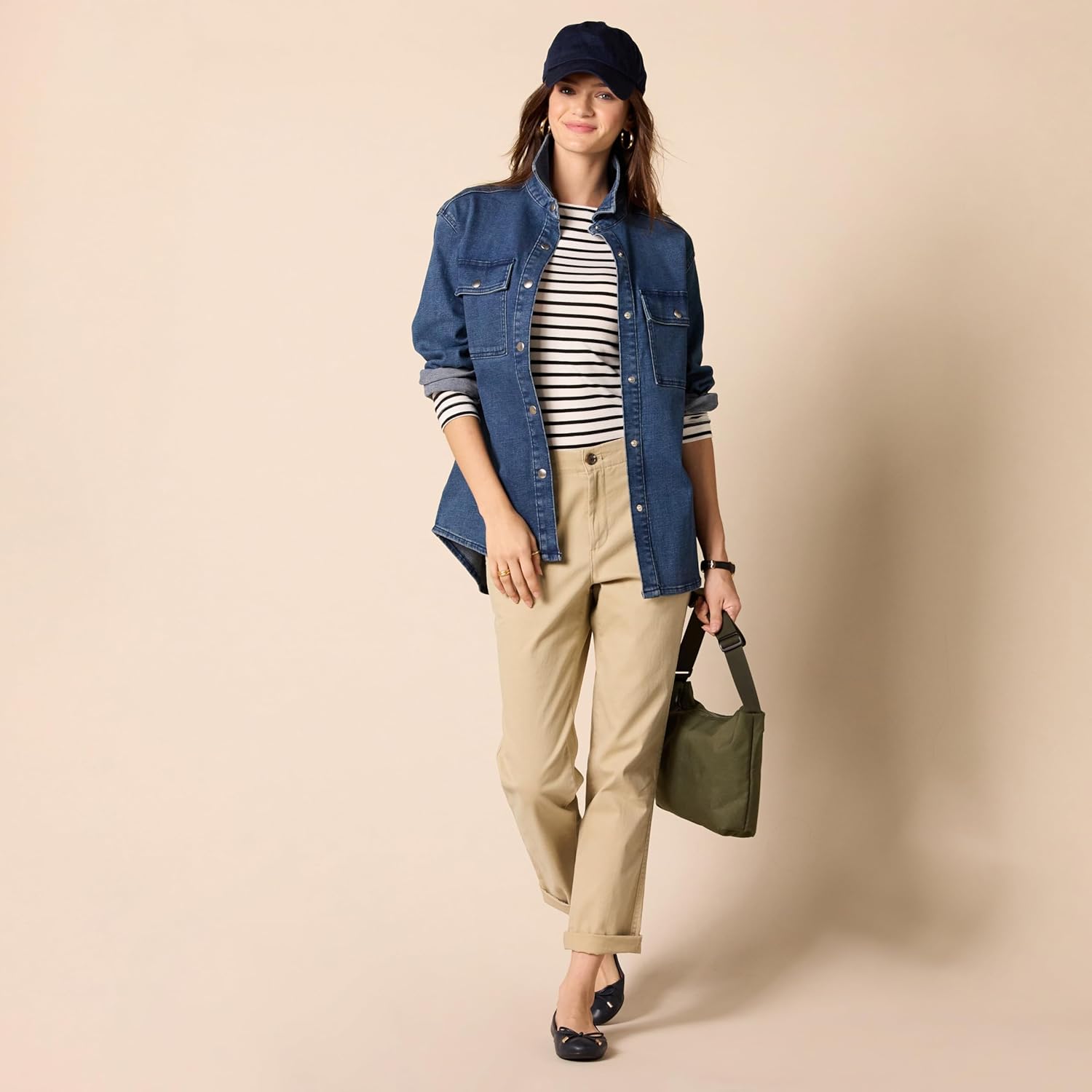 Amazon Essentials Women's High-Rise Regular-Fit Ankle-Length Tapered-Leg Khaki Pant - Image 5