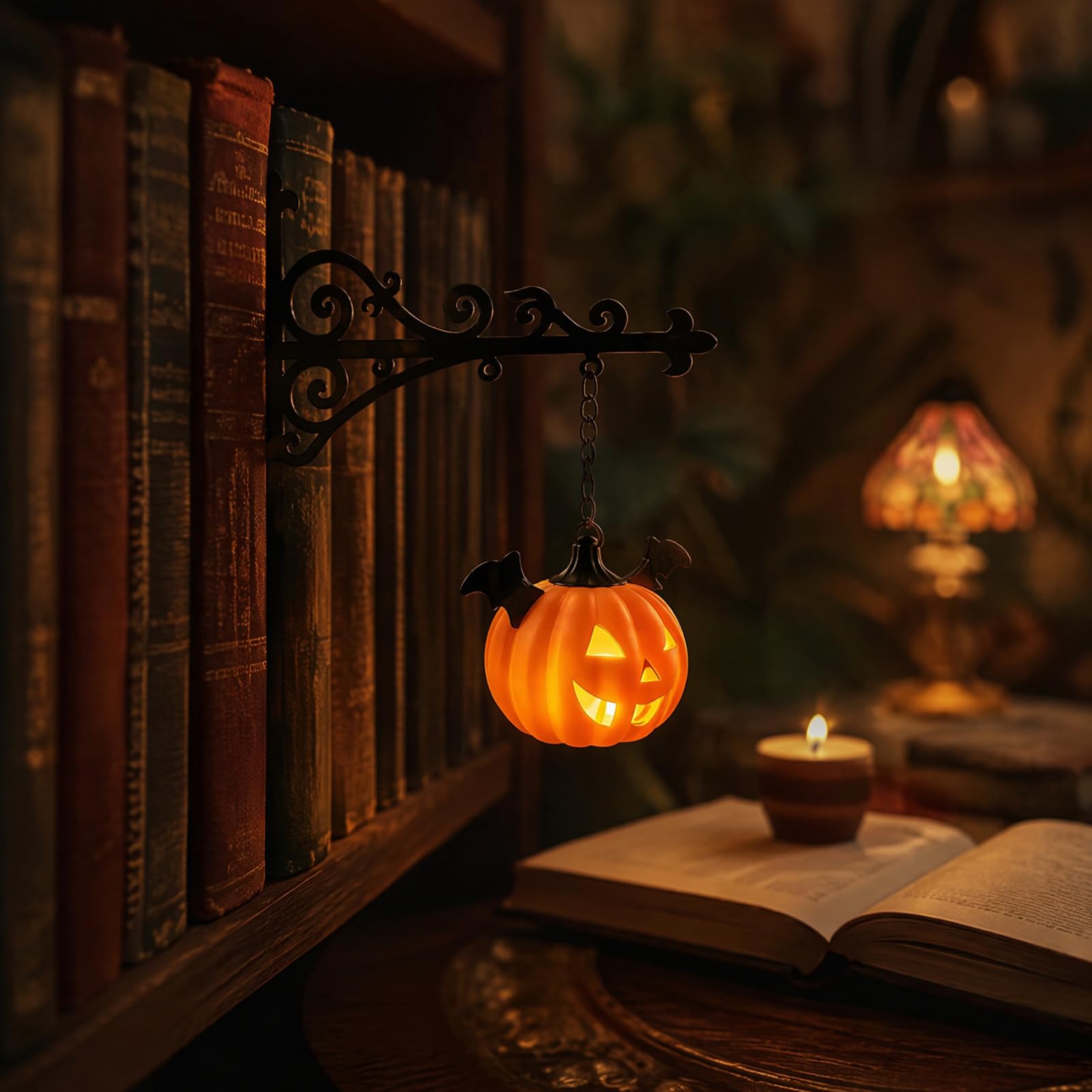 Halloween Ghost Pumpkin Bookshelf Lantern Light Mini LED Book Shelf Lamp