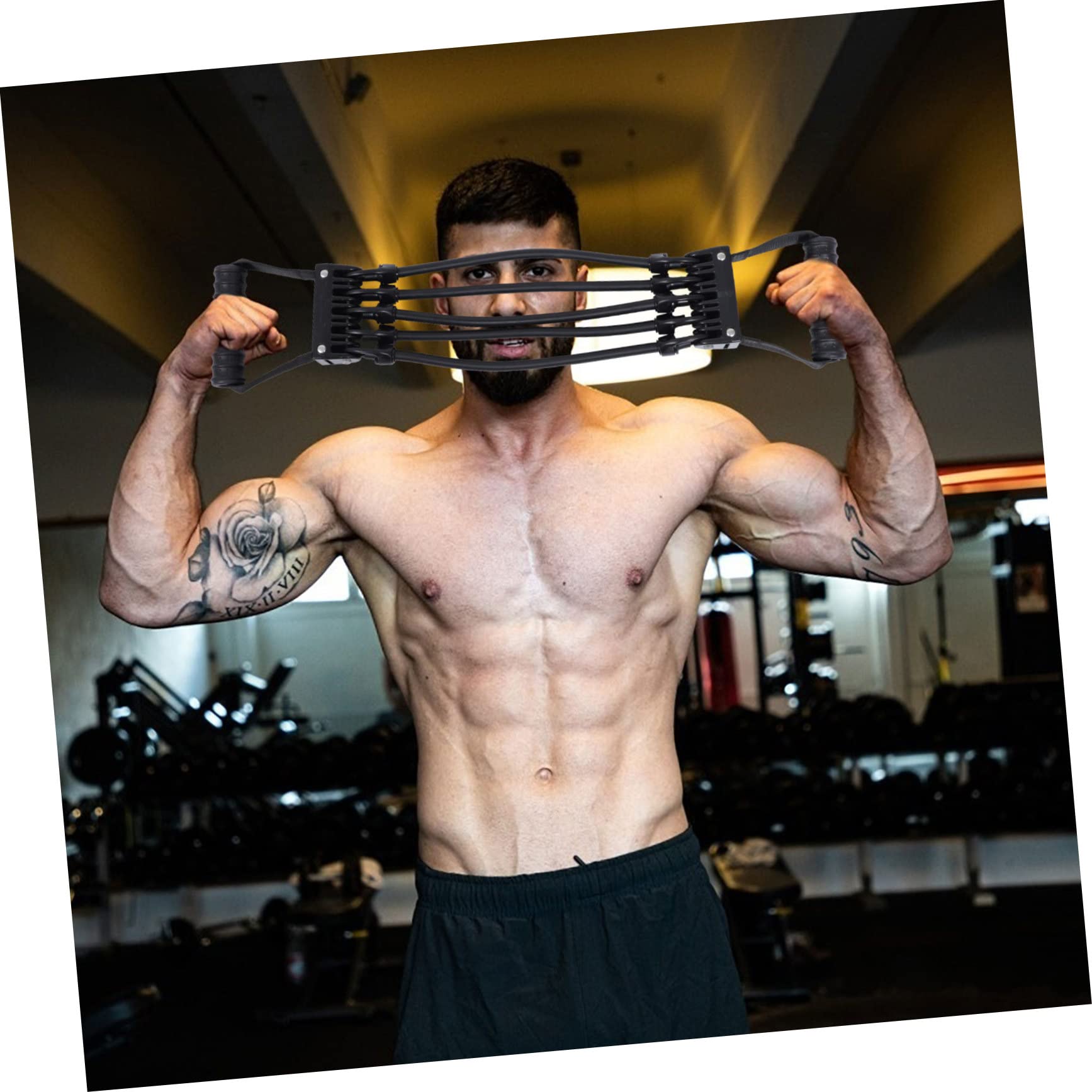Milisten Banda de Resistencia para Fitness Látex Negro, Super Elasticidad y Diseño Profesional para Principiantes en Musculación y Entrenamiento en Casa