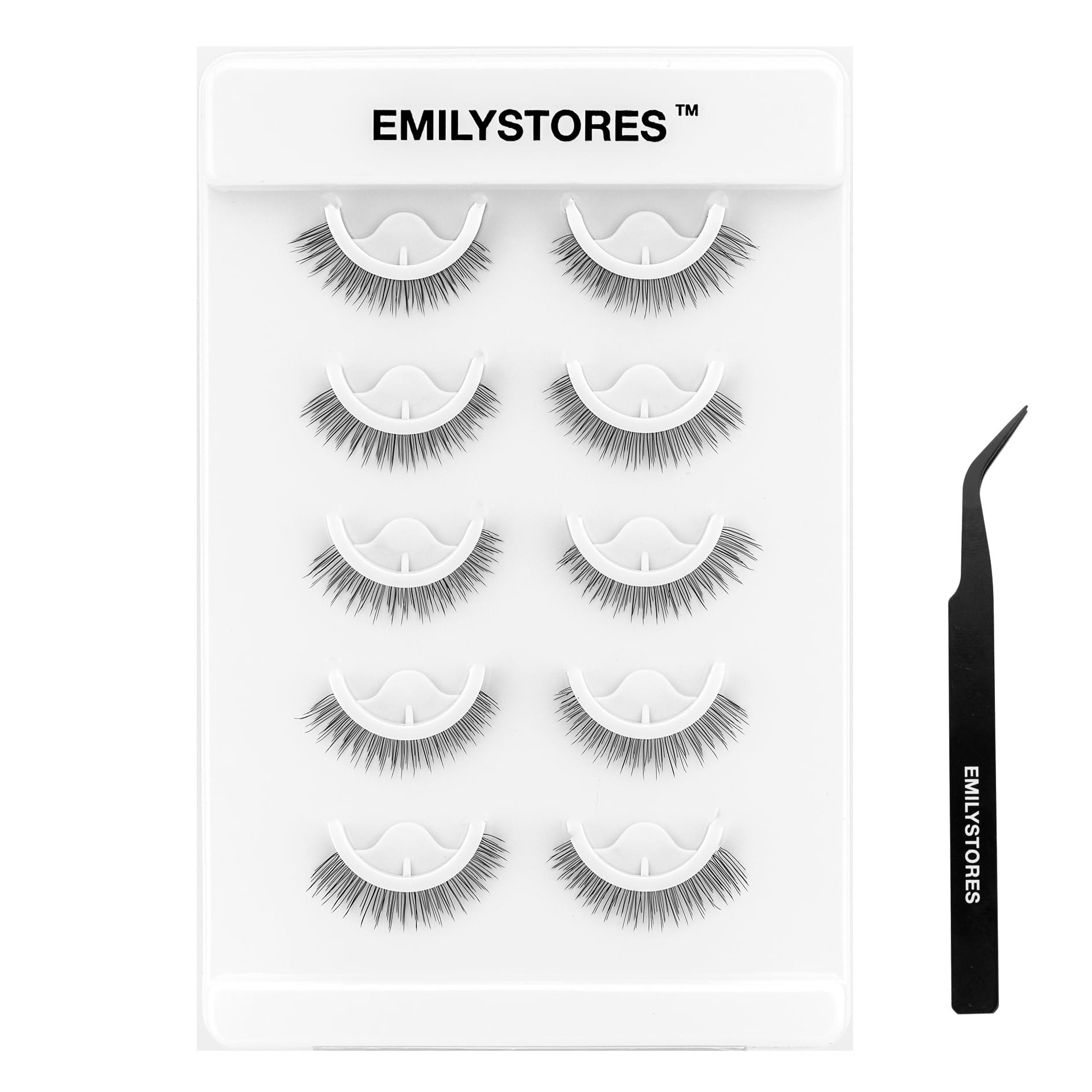 Self Adhesive Eyelashes Stick Lash Press On Pre-Glued False Eyelashes Wispy Light Texture Self Glue Lash 5 Pairs (DLP04)