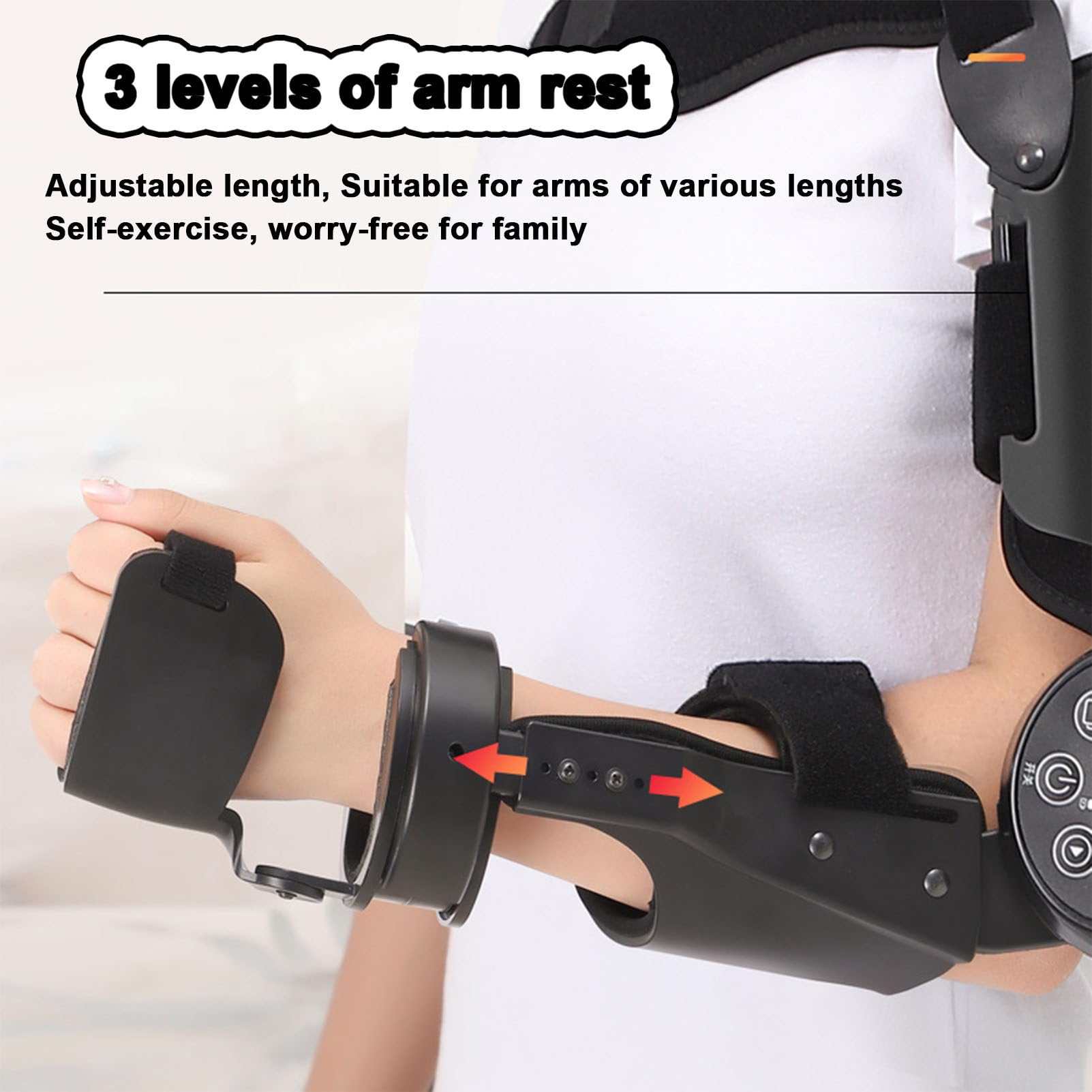 Trainer elettrico per flessione ed estensione del gomito, dispositivo di riabilitazione dell'articolazione del gomito per gli arti superiori, tutore per gomito articolato, attrezzo,Left Arm