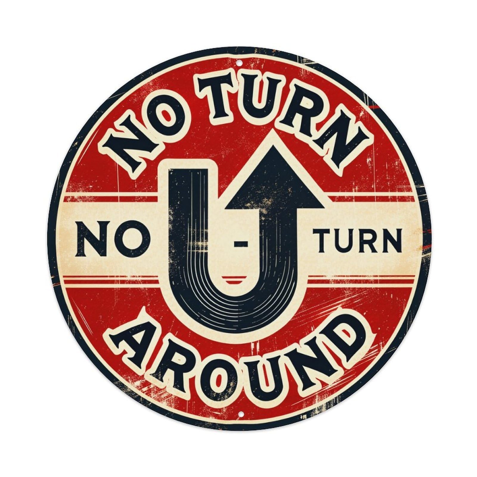 Jdfenggu Vintage No Turn No U Turn Around Retro Metal Tin Sign, Metal Poster For Bar, Home, Man Cave, Kitchen, Laundry Room Art Decor 8X8 Inch