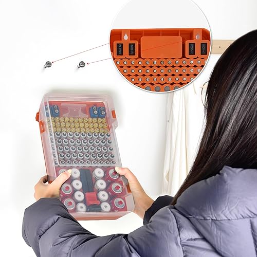 Miniatura 10 de Estuche organizador de baterías con comprobador de comprobador. Contenedor de caja para pilas de monedas de litio CR2025 CR1632 CR2032 CR2032 con