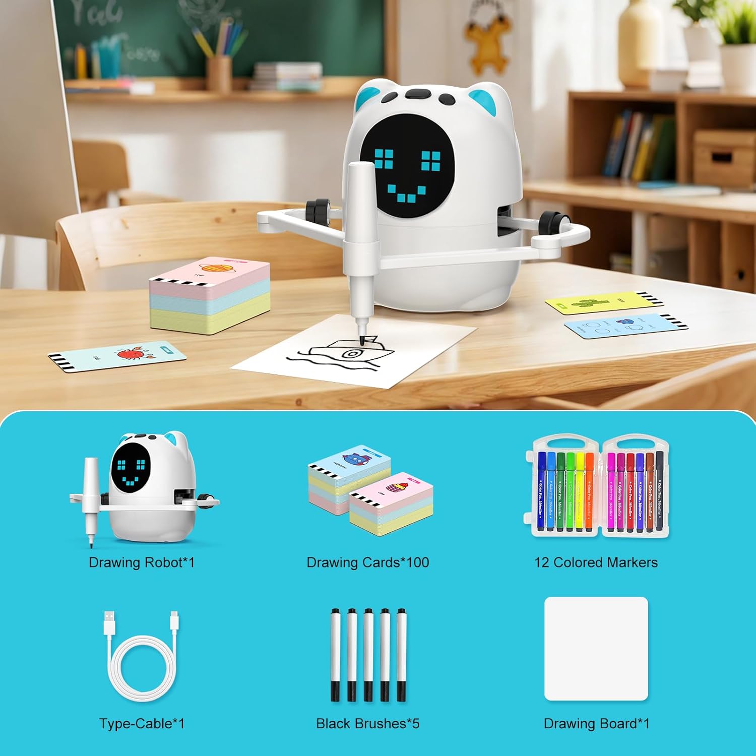 Drawing Robot for Kids, Educational Learning Drawing Toy Doodle Bot, 3 4 5 6 7 8 Year Old Boys Girls Birthday Gift, Kids Toys for Ages 5-7 - Image 6