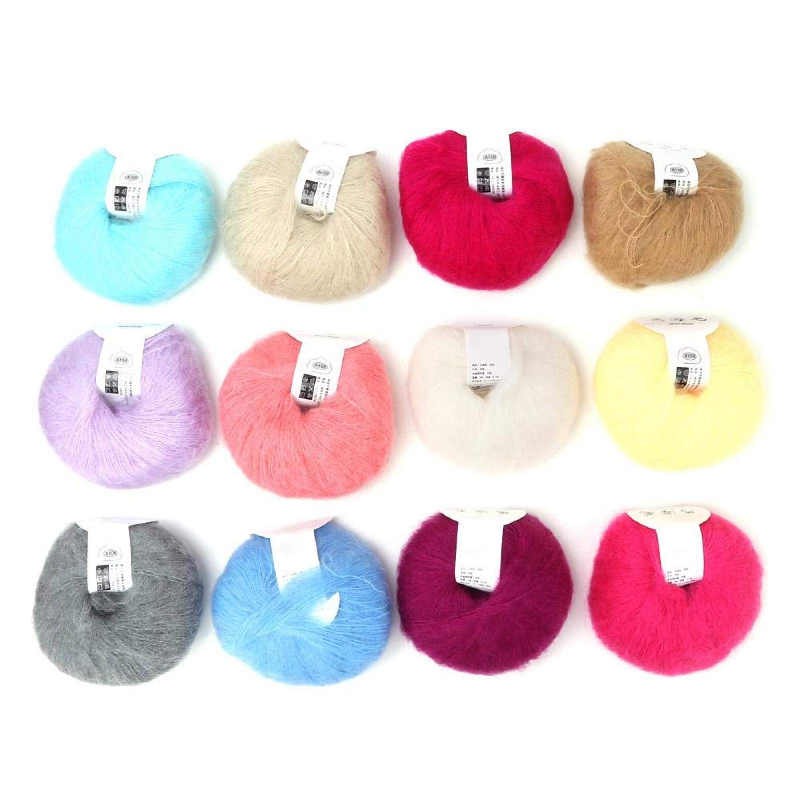 Tyenaza Morbido Mohair, Caldo Angola Mohair Popolare Morbido Mohair Pashm Maglia Angora Filato di Lana Lungo Caldo(dodici Colori)