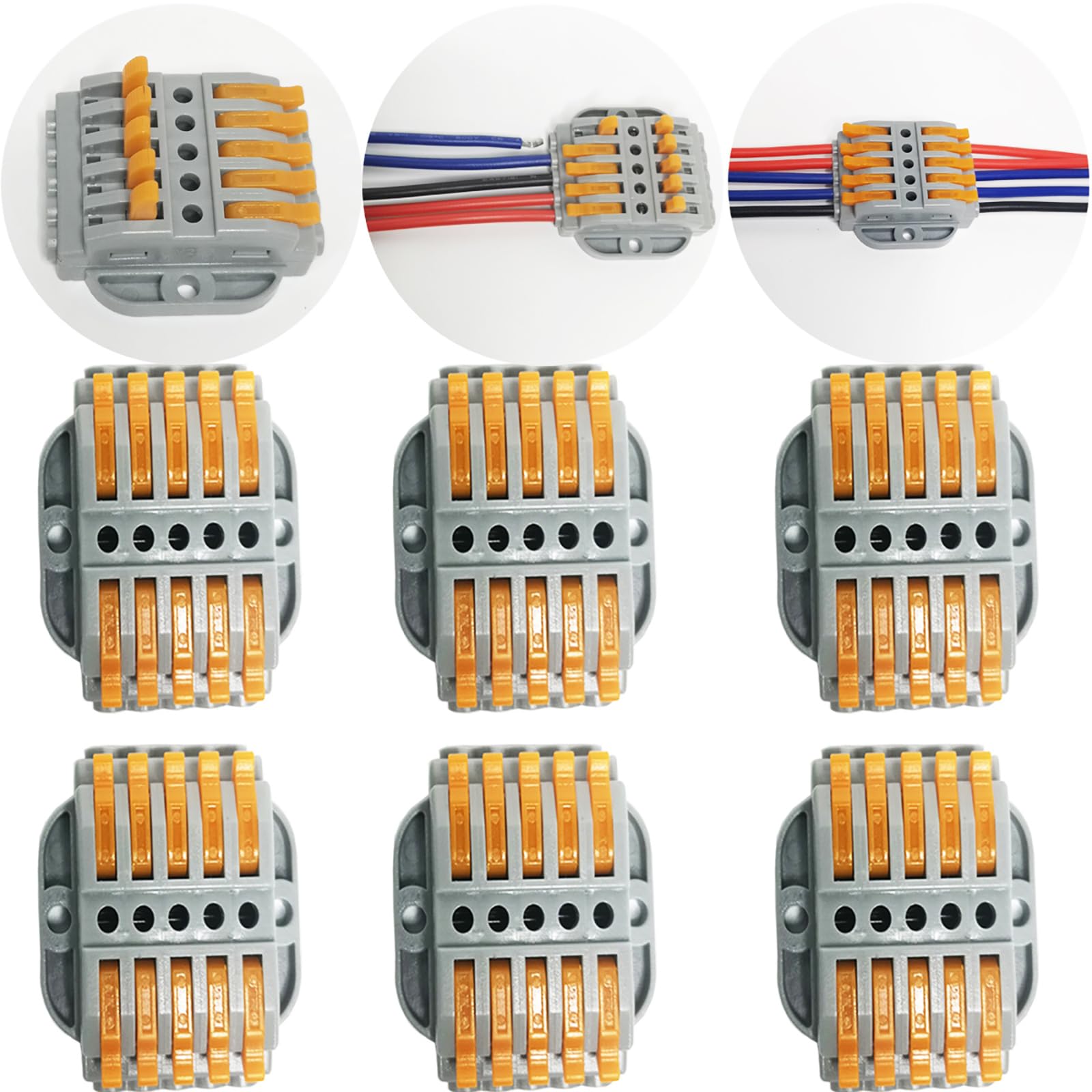 XALXMAW 36 stuks compacte verbindingsklemmen, 1 In 1 Uit, snelle kabelverbinding, compacte kabelverbinder, 0,2-4mm²