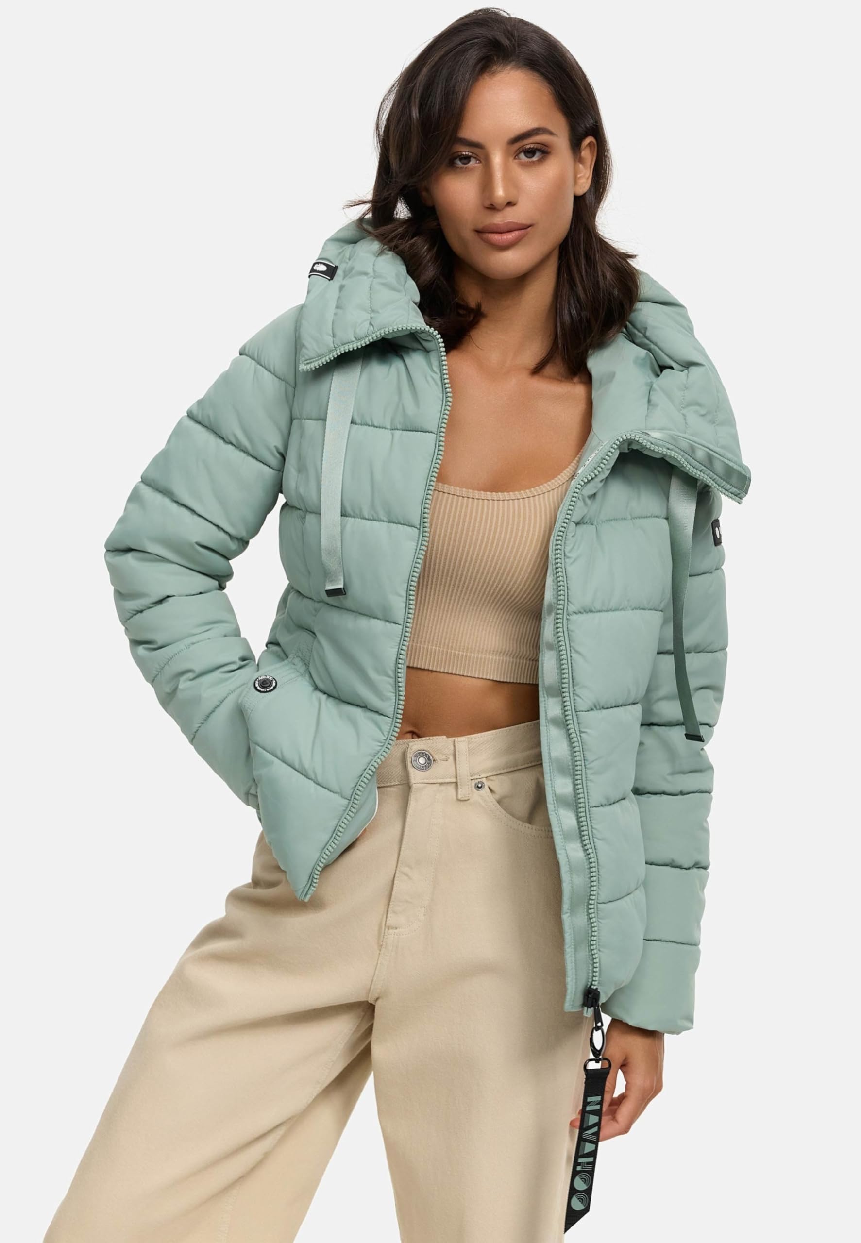 Navahoo B930 Veste d'hiver matelassée pour femme Col montant doublé