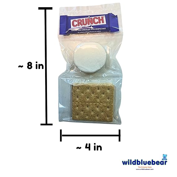 WBB | SMORES KIT STRIP | Individually packaged set : Graham Crackers, Marshmallow, Chocolate | Make delicious smores (25 sets) (25 units, Milk Crispy)