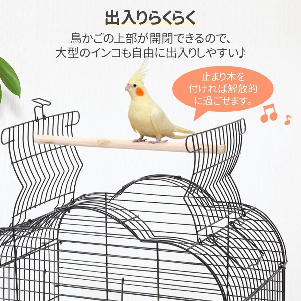 Amazon | 鳥かご 大型【高さ140cm/スタンド付き】インコ用 広々サイズ