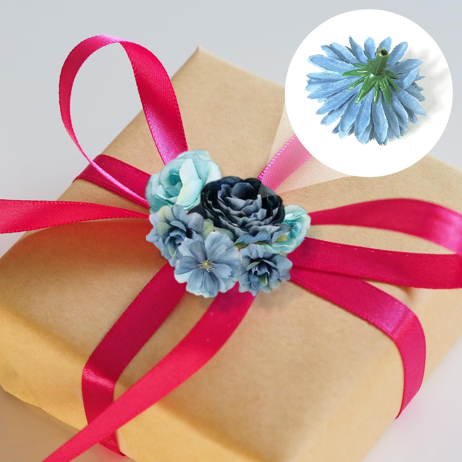 Set Di 24 Fiori Artificiali Blu In Tessuto Non Tessuto – Decorazioni Per Matrimoni, Casa, San Valentino, Fai Da Te – Dimensioni 2-4 Cm