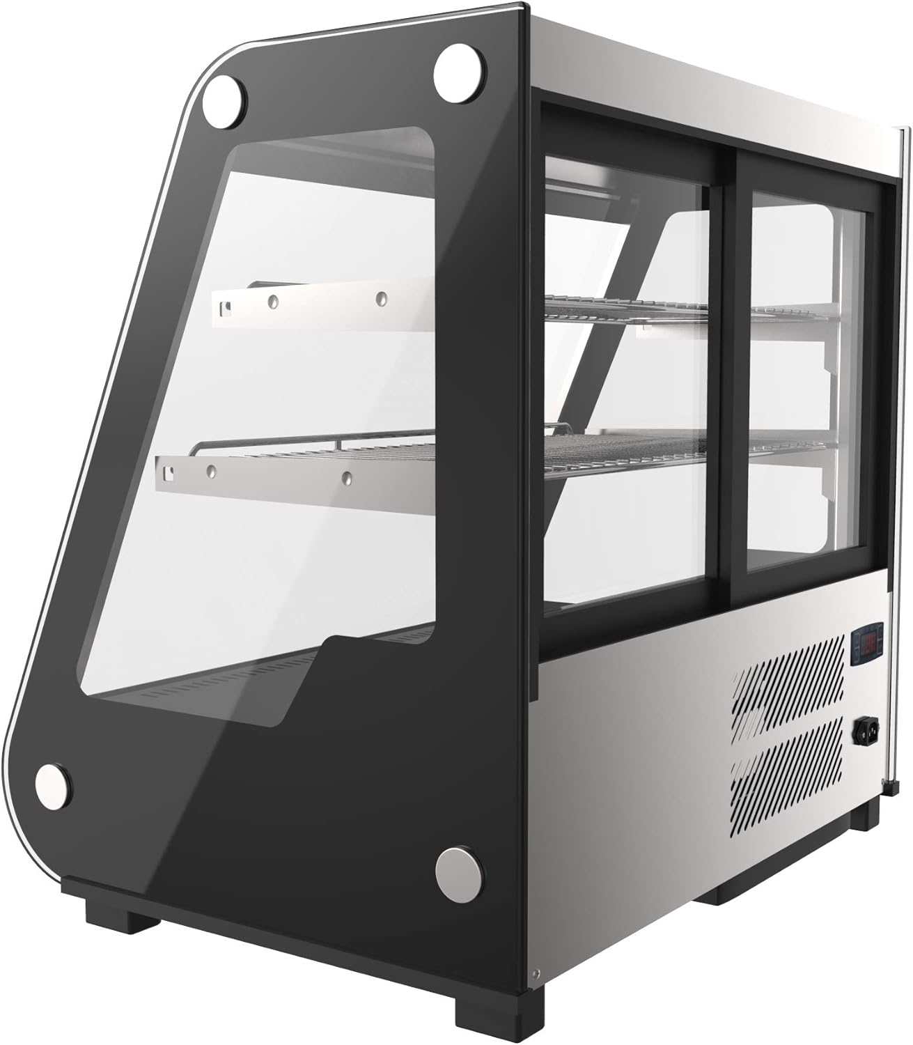 KoolMore - CDC-4C-BK 27" Commercial Countertop Refrigerator Display Case Merchandiser with LED Lighting - 4.6 cu. ft, Black and Stainless Steel (858154008300)