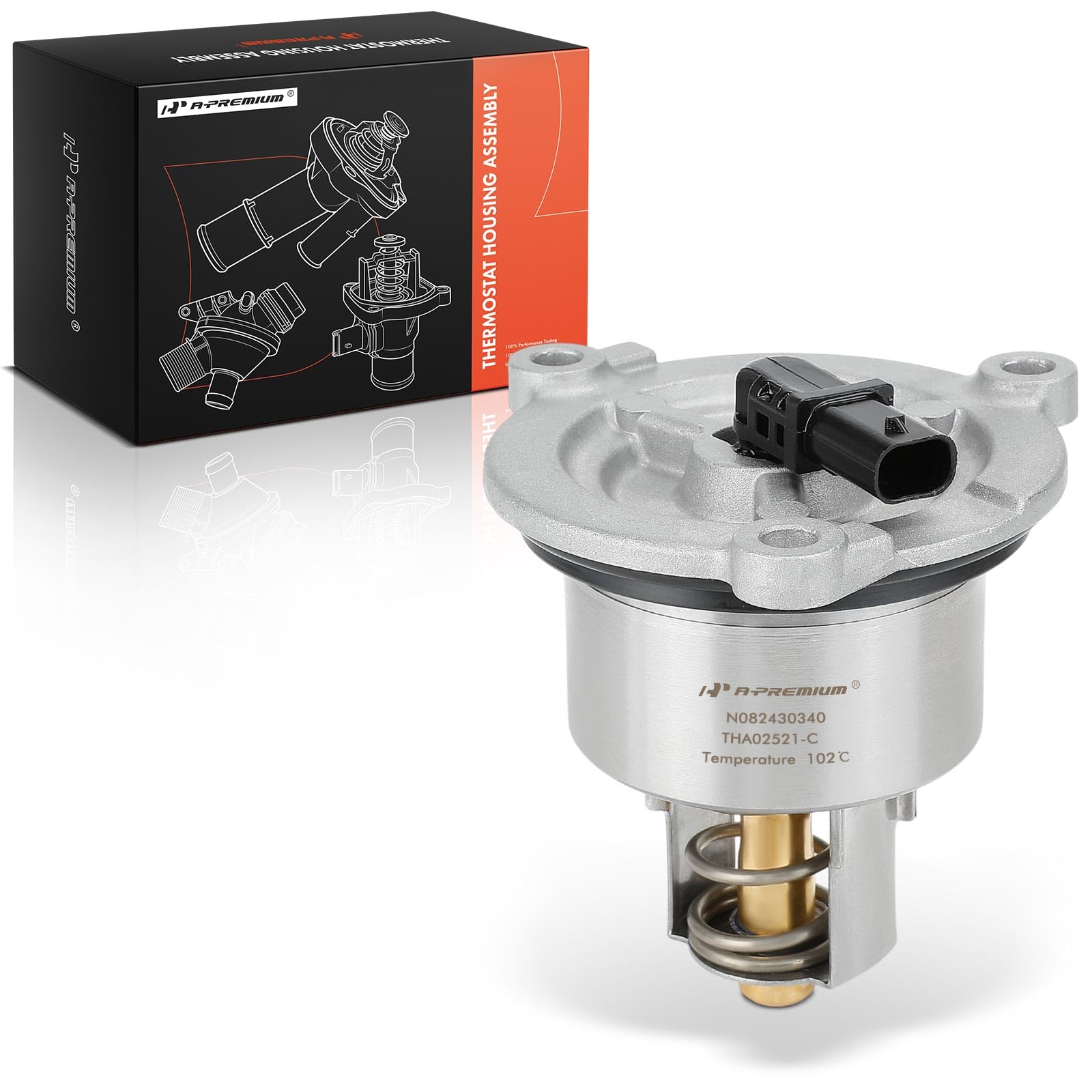 A-Premium Upgraded Aluminum Engine Coolant Thermostat Housing Assembly | Compatible with Porsche 911 2011-2024, Cayman 2014-2016, 718 Cayman 2017-2024