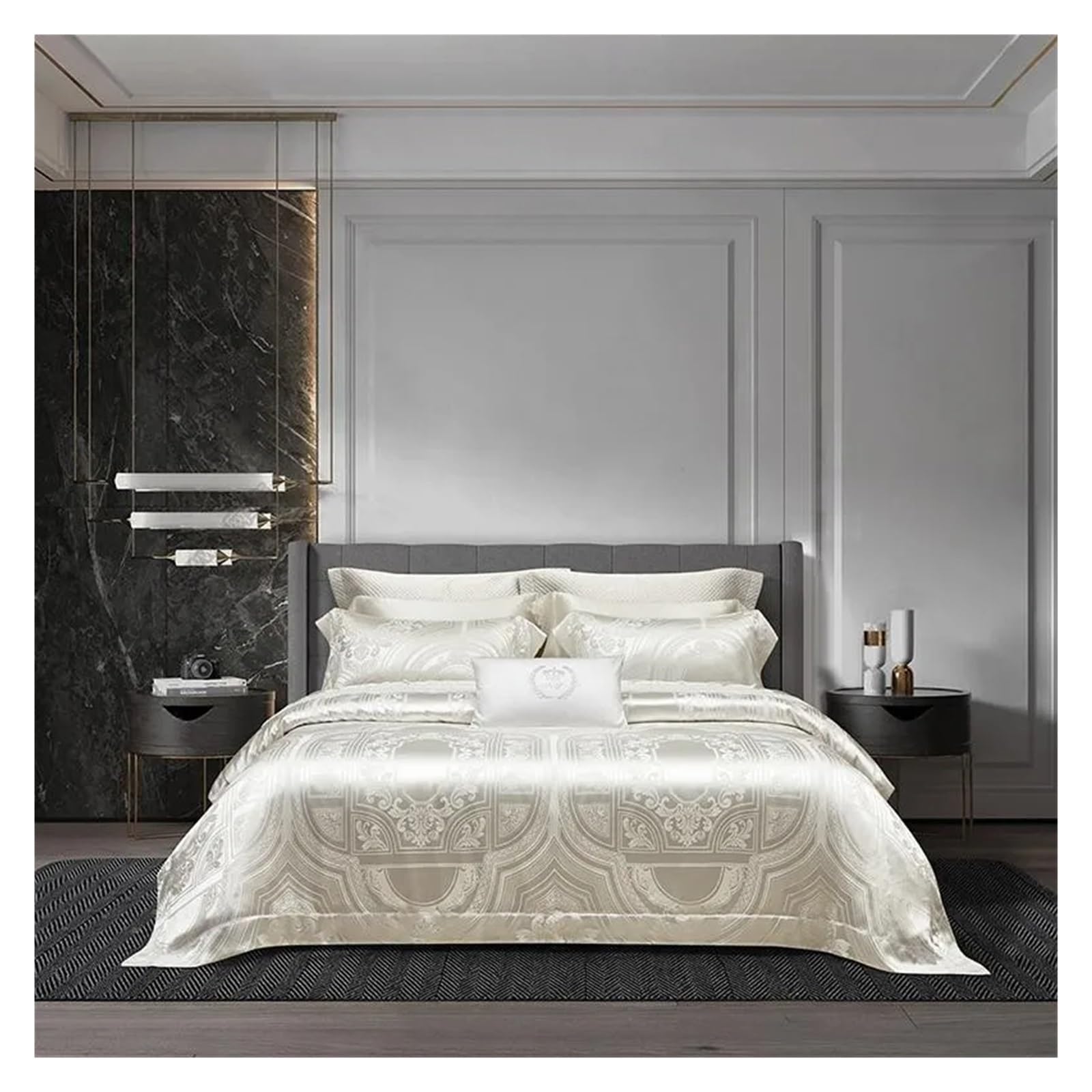 Sbcgfy A Top Grade 22 Momme Mulberry Silk Comforter Quilt Cover With Button Ultr Soft,1Duvet Cover 1Bed Sheet 2Pillowcases King Size,Cotton Duvet,-King Size 4Pcs