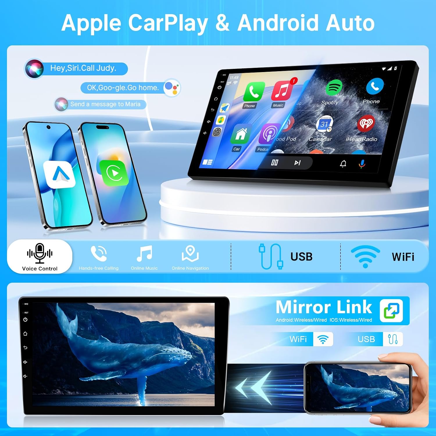 Leadfan Android Car Radio for Lexus IS250 IS300 IS350 2006 2007 2008 2009 2010 2011 2012 Wireless CarPlay Android Auto 10.1 inch Touch Screen Car Stereo GPS FM Bluetooth 5G WiFi SWC + Backup Camera