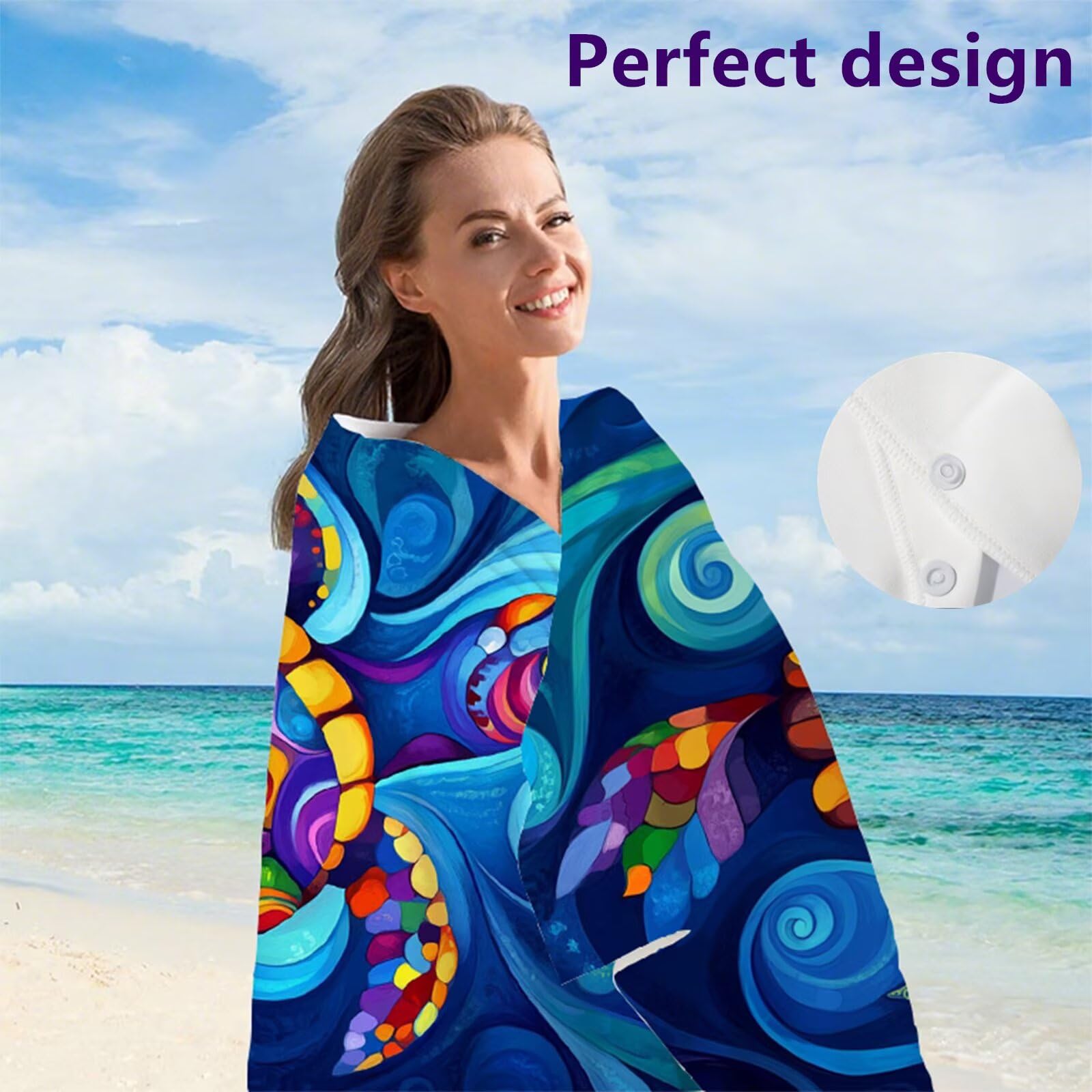 Telo Mare Microfibra 220x100 cm Telo Mare Grande, Asciugamano Palestra Assorbente Asciugatura Rapida, Asciugamano Mare Antisabbi Stuoia Spiaggia per Piscina, Viaggio 2 Set- Tartaruga Coloré G1-230