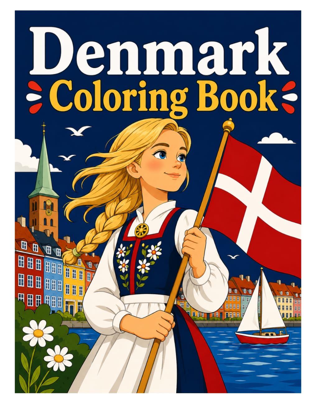 Denmark Coloring Book: Beautiful Scandinavian Landscapes, Danish Culture, Nordic Traditions and Charming Scenes to Color