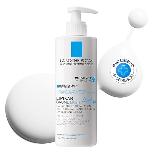 La Roche-Posay Lipikar Baume AP+M Light, Gentle Body Treatment, Suitable for Atopic Skin, Repairing, Ultra-Moisturizing Result, Formula with Shea Butter, Niacinamide, 400 ml