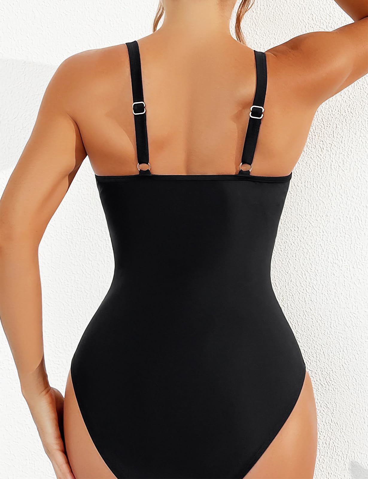 Bañador de Una Pieza Mujer Reductores Vientre Plano Traje De Baño De Malla Cuello en V Sexy Bañadores Push Up Acolchado Ropa de Baño Swimsuit