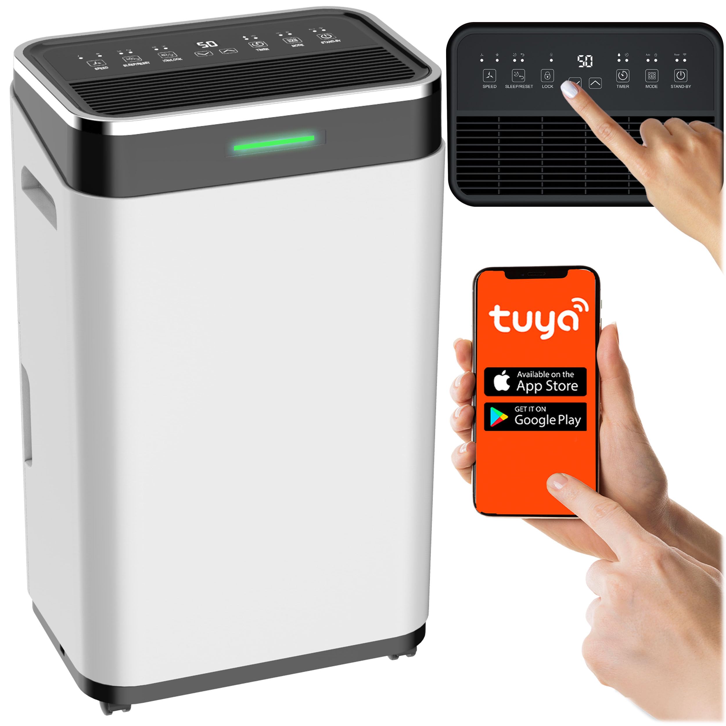Berdsen Deumidificatore elettrico – 25 L/24 h – Wi-Fi LED App Controllo – Silenzioso risparmio energetico – Bianco