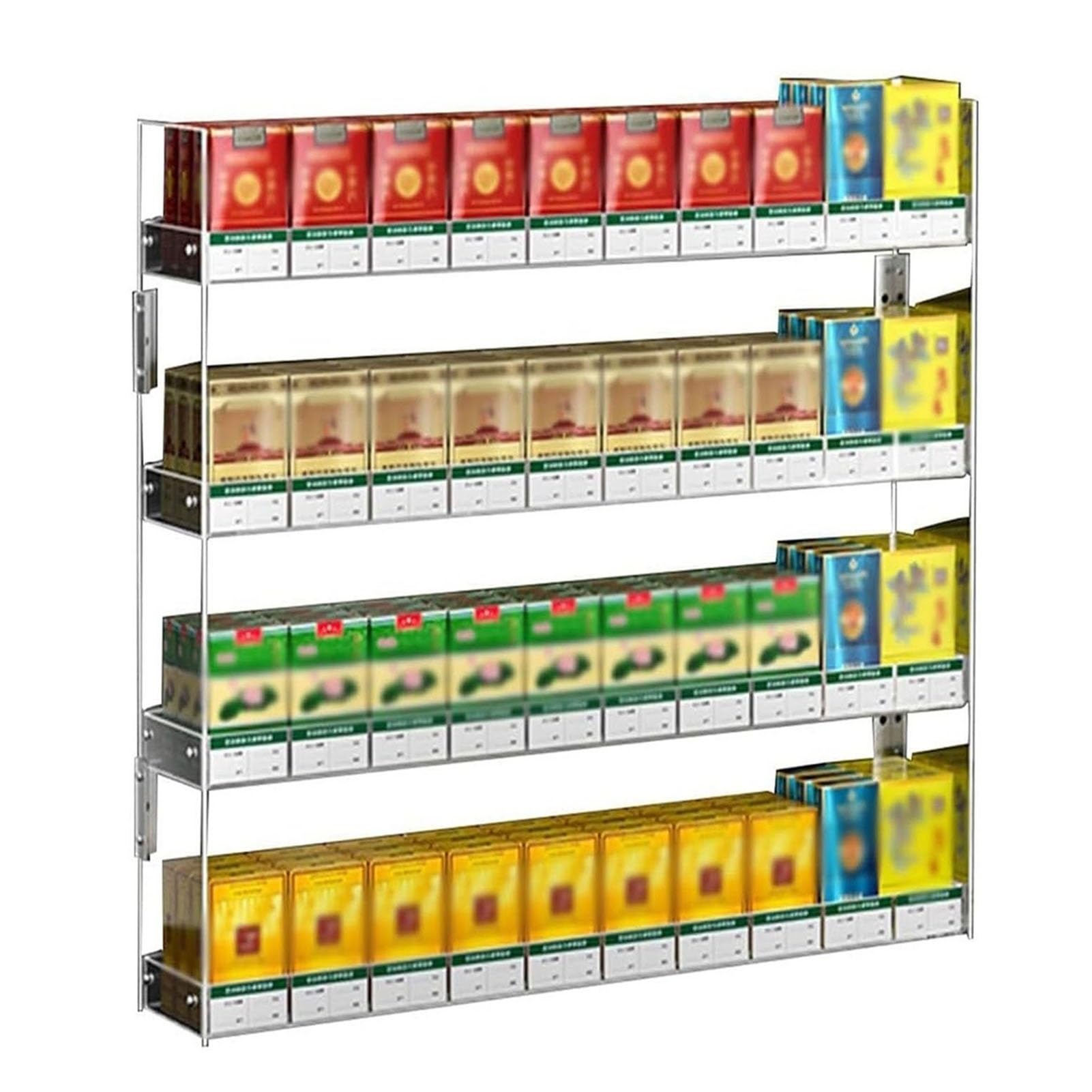 Półka ekspozycyjna na papierosy, akrylowy stojak na papierosy, stojak na papierosy, automatyczny uchwyt ekspozycyjny na papierosy, etui na zapałki, do supermarketów komercyjnych (38 x 10 x 41 cm)