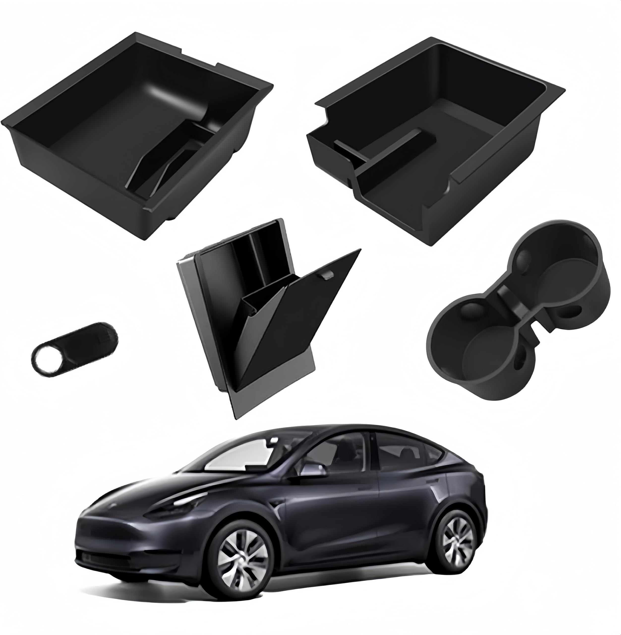 CARFIB 7pcs Center Console Organizer Tray Fit For Tesla Model 3 2025 2024 Highland Model Y 2025 - View #9