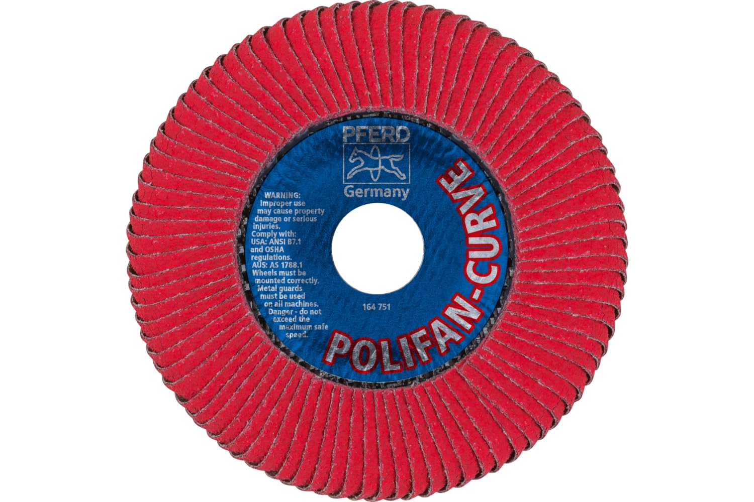 Pferd 67217 polifan PFR Curve Radial Tipo Flap disco, óxido de cerámica, 5 cm de diámetro, 5/8 – 11 hilo, 12200 RPM, 60 Grit